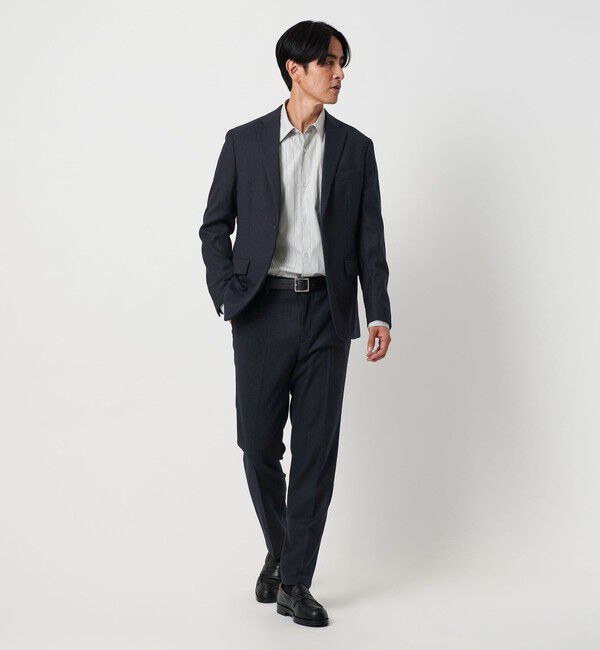 BEAUTY&YOUTH UNITED ARROWS「ストレッチ サキソニー ノープリーツ スリムパンツ セットアップ対応」|チノ|