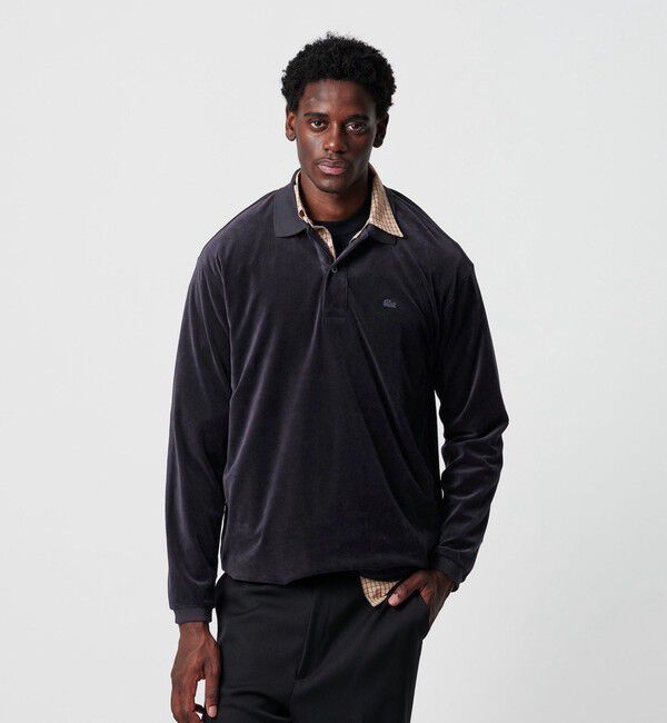 BEAUTY&YOUTH UNITED ARROWS「＜LACOSTE for BEAUTY&YOUTH＞ ベロア ポロシャツ」|Tシャツ・カットソー|NAVY
