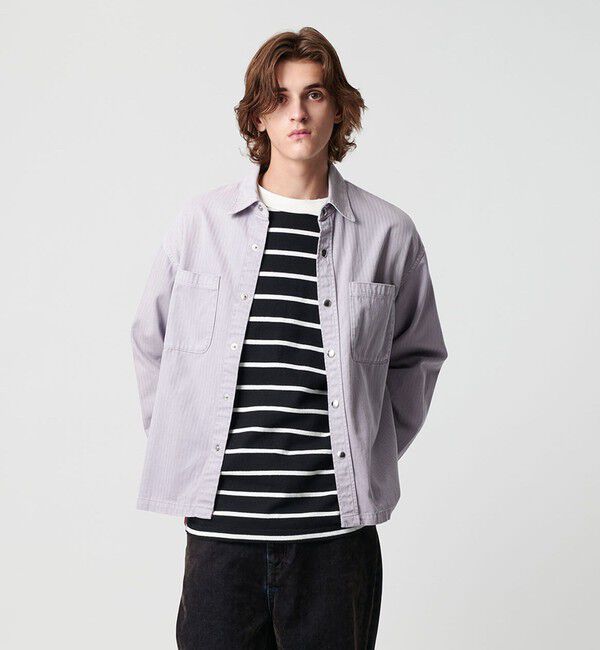 MONKEY TIME「ドビー ヘリンボーン ミリタリー シャツ」|シャツ・ブラウス|