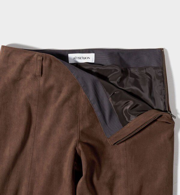 ATTISESSION「＜ATTISESSION＞スエードライク ストレート パンツ」|チノ|