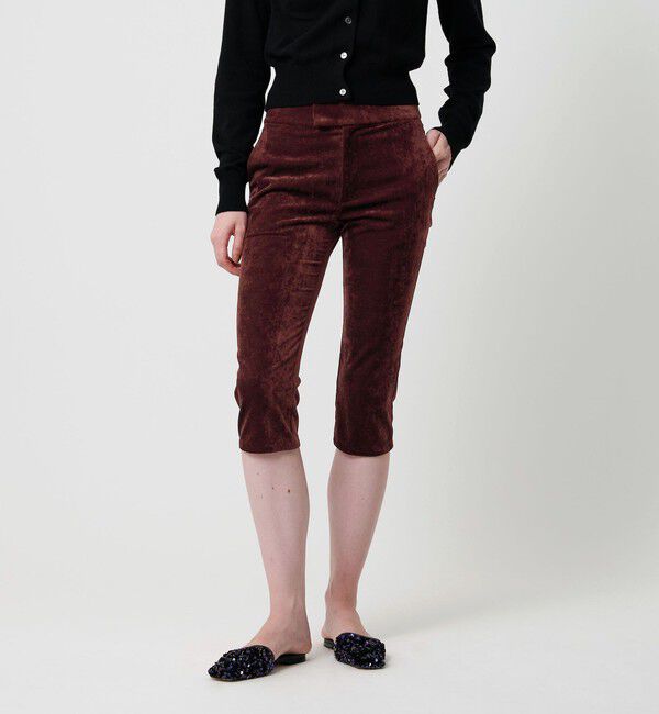 ATTISESSION「＜ATTISESSION＞ベロア カプリ パンツ」|その他|DK.BROWN