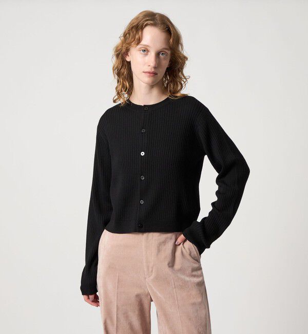 STEVEN ALAN「＜Steven Alan＞ウール リブ カーディガン」|カーディガン|BLACK