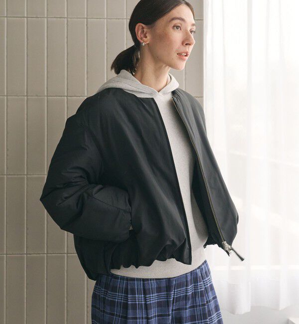 BEAUTY&YOUTH UNITED ARROWS「ポリエステルブレンド ノーカラーバルーンジップブルゾン」|ブルゾン・スタジャン|