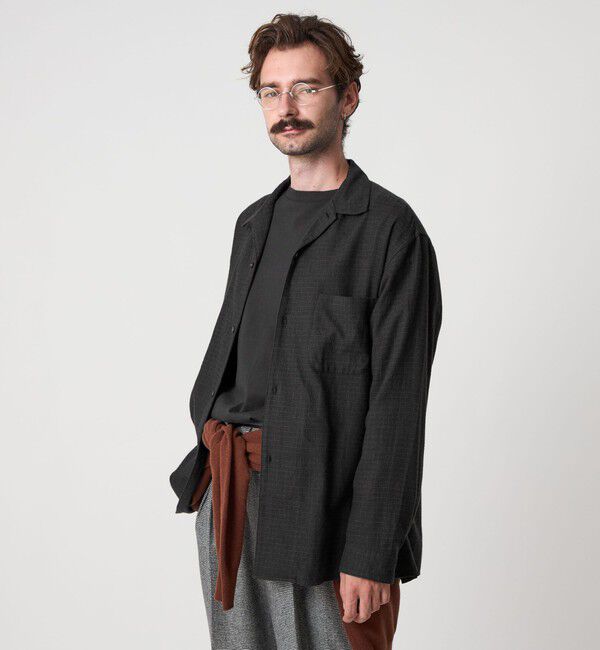 STEVEN ALAN「＜Steven Alan＞ ネル マイクロチェック オープンカラー シャツ BOX」|シャツ・ブラウス|