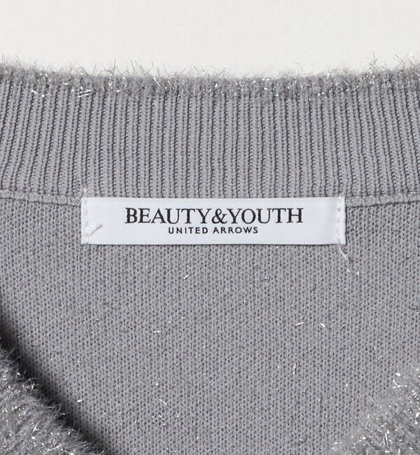 BEAUTY&YOUTH UNITED ARROWS「ラメフェザー Vネックニットプルオーバー」|ニット・セーター|