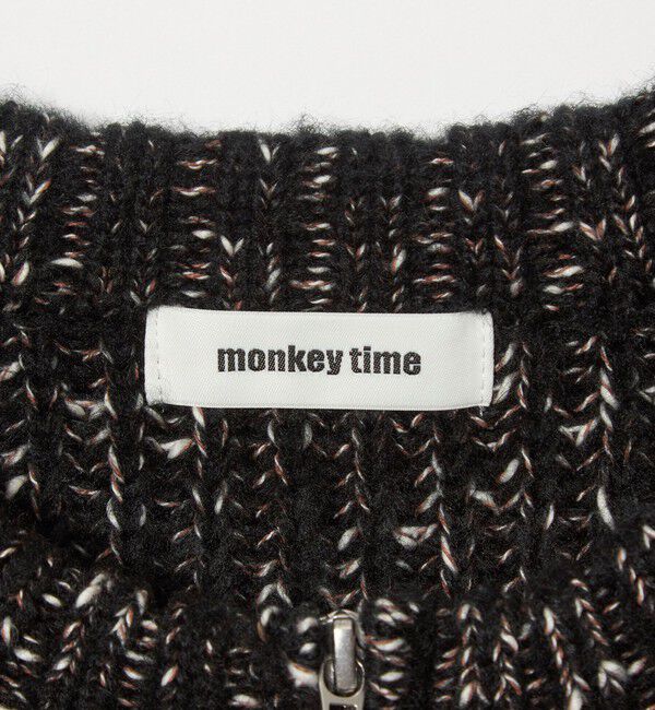 MONKEY TIME「スラブ クルーネック ジップ カーディガン」|カーディガン|