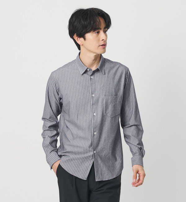 BEAUTY&YOUTH UNITED ARROWS「クイック ストレッチ ストライプ レギュラー シャツ SLIM型 吸水速乾機能付き」|シャツ・ブラウス|