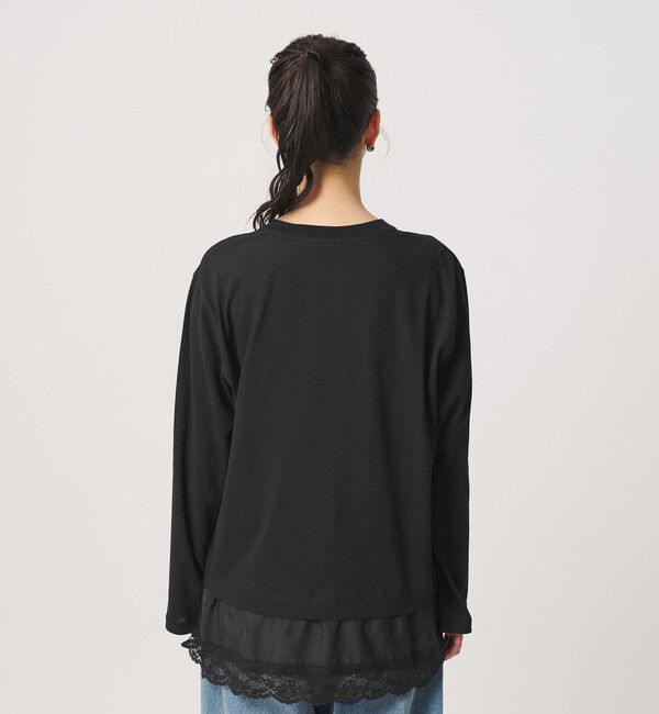 BEAUTY&YOUTH UNITED ARROWS「レースドッキング　ロングスリーブTシャツ」|Tシャツ・カットソー|