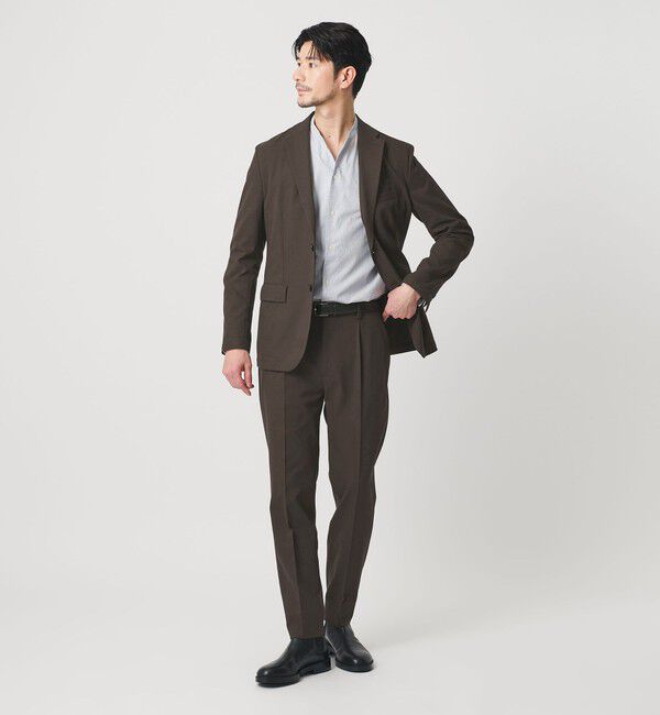 BEAUTY&YOUTH UNITED ARROWS「【WEB限定 WARDROBE SMART】ライト オックスフォード セットアップ/ジャケット＆イージーパンツ」|スーツ|DK.BROWN