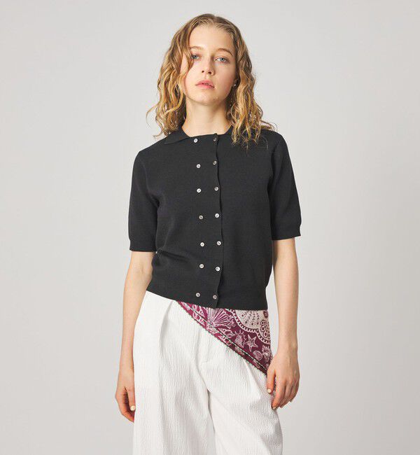 STEVEN ALAN「＜Steven Alan＞ハーフ スリーブ カーディガン」|カーディガン|DK.GRAY