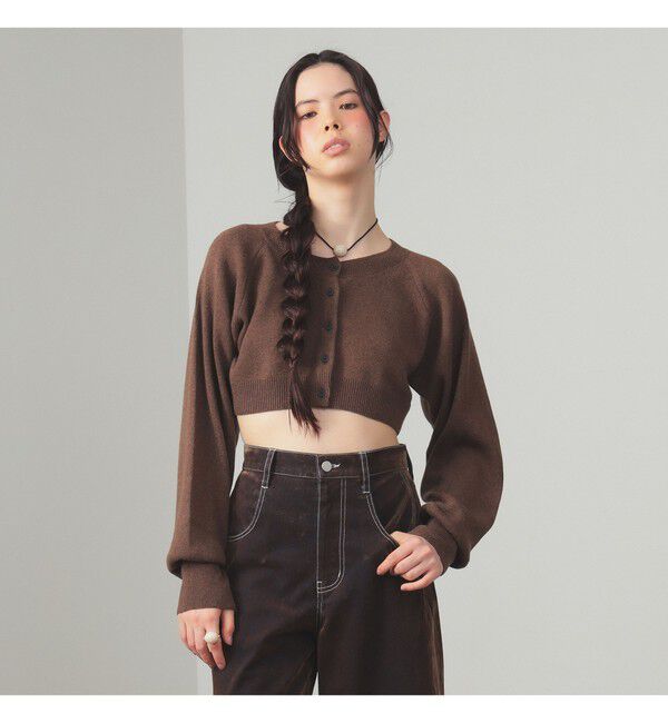 Ray BEAMS 「クロップド クルーネック カーディガン」|ニット・セーター|