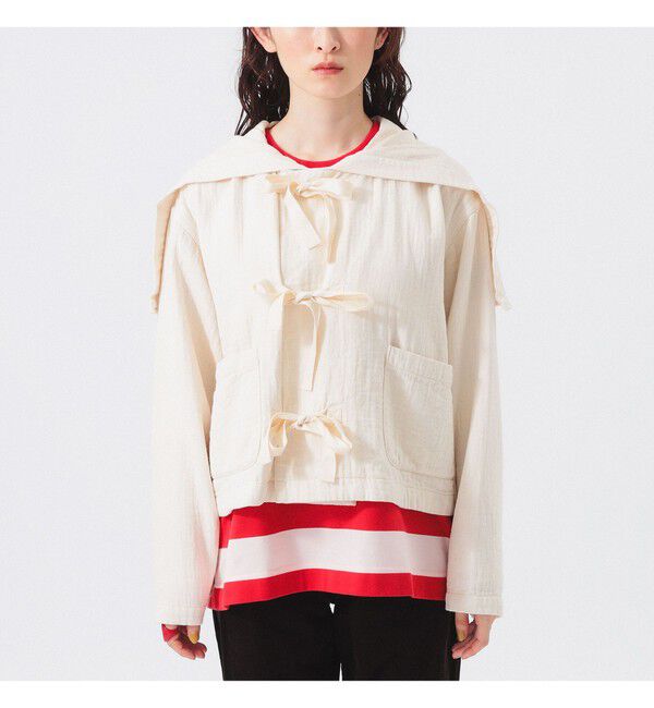 BEAMSBOY「コットン ミリタリー フード ジャケット」|ブルゾン・スタジャン|