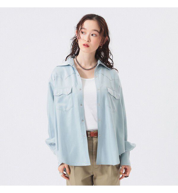 BEAMSBOY「サテン ウエスタン シャツ」|シャツ・ブラウス|