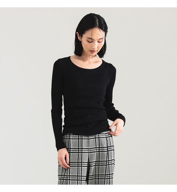 Demi-Luxe BEAMS 「AK+1 / シルク コットン 丸胴 プルオーバー」|Tシャツ・カットソー|BLACK