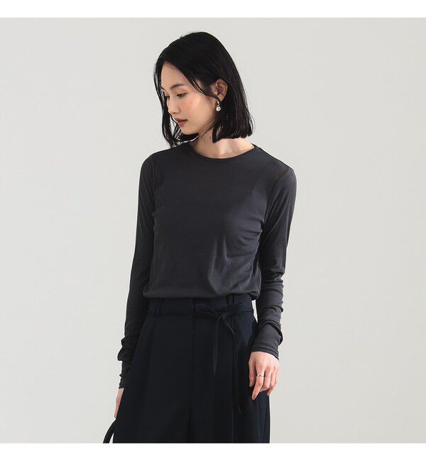 Demi-Luxe BEAMS 「シアーコットン ロングスリーブT」|Tシャツ・カットソー|CHARCOAL.GREY