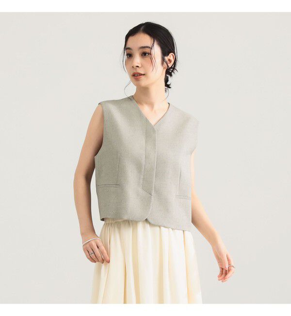 Demi-Luxe BEAMS 「ヒヨク Vネック ショートジレ」|ダウン|