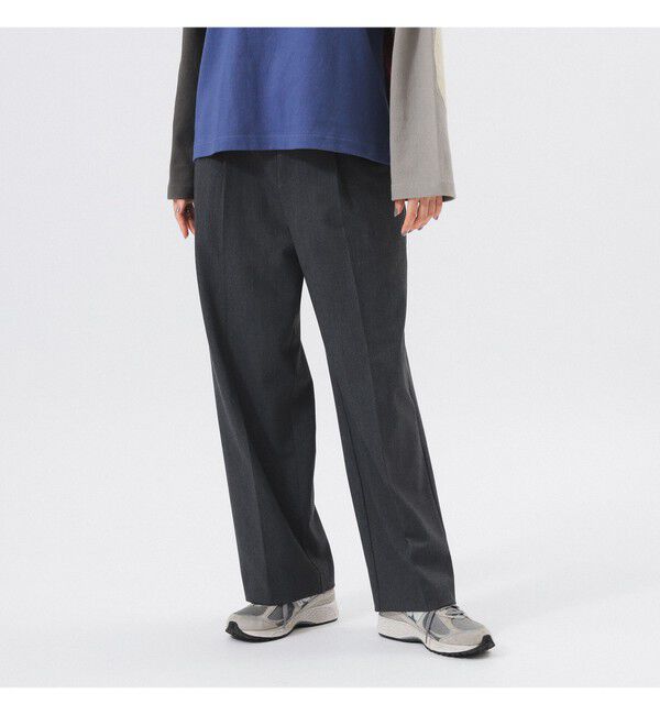 BEAMSBOY「【別注】LACOSTE / ワイド パンツ」|チノ|GREY