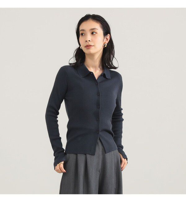 Demi-Luxe BEAMS 「ポリエステル ウール ポロ カーディガン」|ニット・セーター|GREY