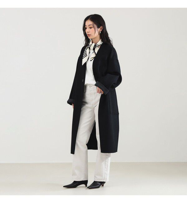 Demi-Luxe BEAMS 「リバー Vネック ロングコート」|ダッフルコート|