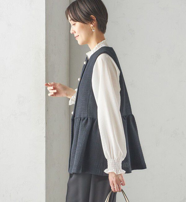 SHIPS for women「〈セレモニー対応可〉スラブ ツイード ジレ（セットアップ対応）」|ベスト・ジレ|