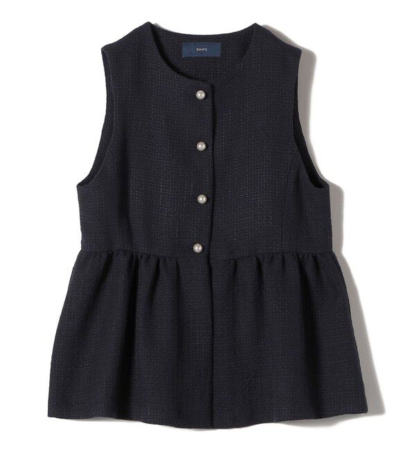 SHIPS for women「〈セレモニー対応可〉スラブ ツイード ジレ（セットアップ対応）」|ベスト・ジレ|