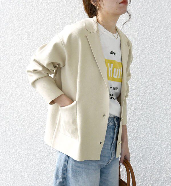 SHIPS any「SHIPS any:〈手洗い可能〉テーラード ニット カーディガン ジャケット」|テーラードジャケット|