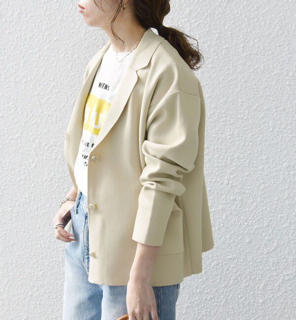 SHIPS any「SHIPS any:〈手洗い可能〉テーラード ニット カーディガン ジャケット」|テーラードジャケット|