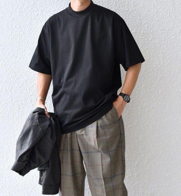 SHIPS any「SHIPS any:〈接触冷感/遮熱/UVカット機能等〉サマーファンクション モックネック Tシャツ 26SS◆」|Tシャツ・カットソー|