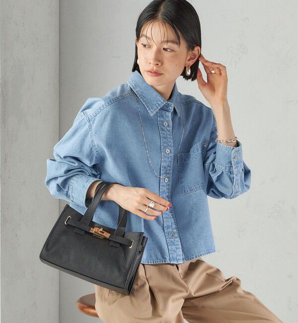 SHIPS for women「〈洗濯機可能〉ショート丈 デニム シャツ」|シャツ・ブラウス|