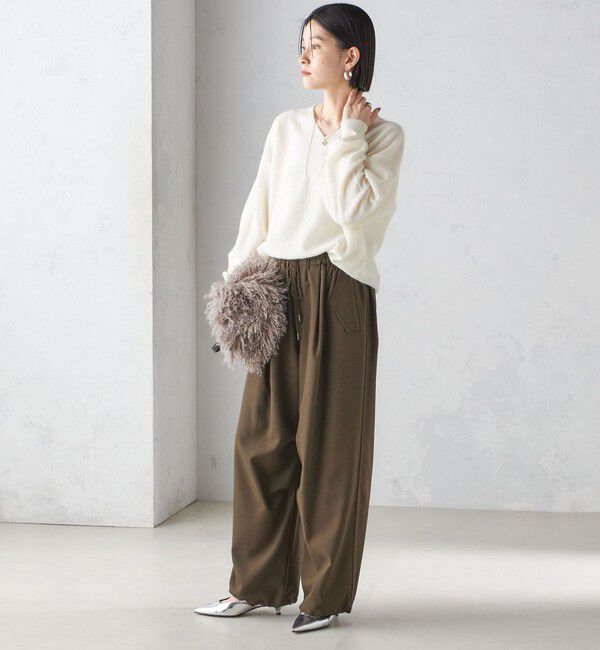SHIPS for women「〈手洗い可能〉メランジ ツイル ドロスト パンツ」|その他|