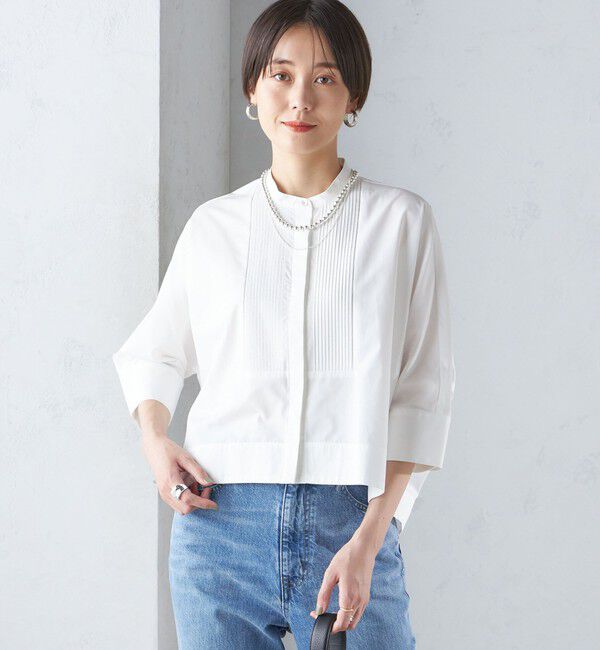 SHIPS for women「〈手洗い可能〉コットン ポリエステル ピンタック 羽織 ブラウス」|シャツ・ブラウス|