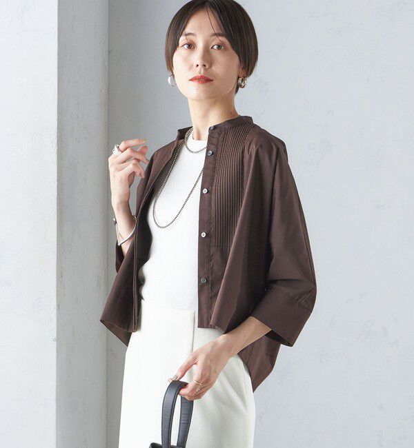 SHIPS for women「〈手洗い可能〉コットン ポリエステル ピンタック 羽織 ブラウス」|シャツ・ブラウス|