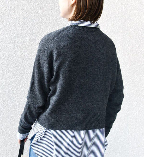 SHIPS for women「【WEB限定】〈手洗い可能〉スパンコール ロゴ ニット」|ニット・セーター|