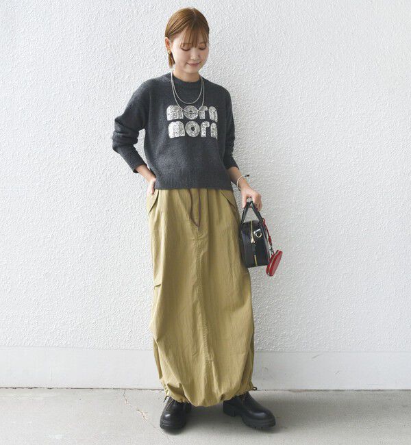 SHIPS for women「【WEB限定】〈手洗い可能〉スパンコール ロゴ ニット」|ニット・セーター|