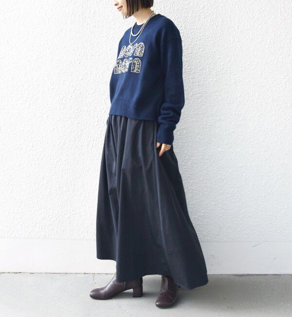 SHIPS for women「【WEB限定】〈手洗い可能〉スパンコール ロゴ ニット」|ニット・セーター|