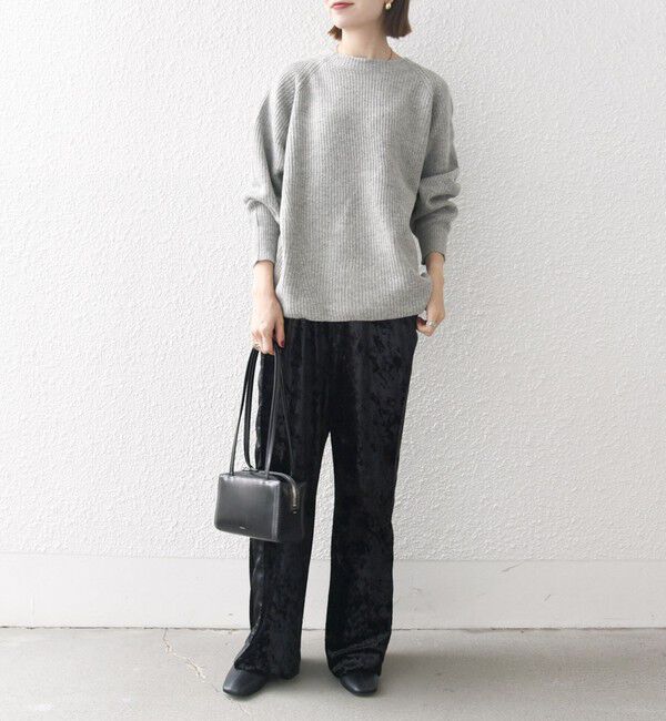 SHIPS any「SHIPS any:〈手洗い可能〉クラッシュ ベロア サイドライン ワイド イージー パンツ」|その他|