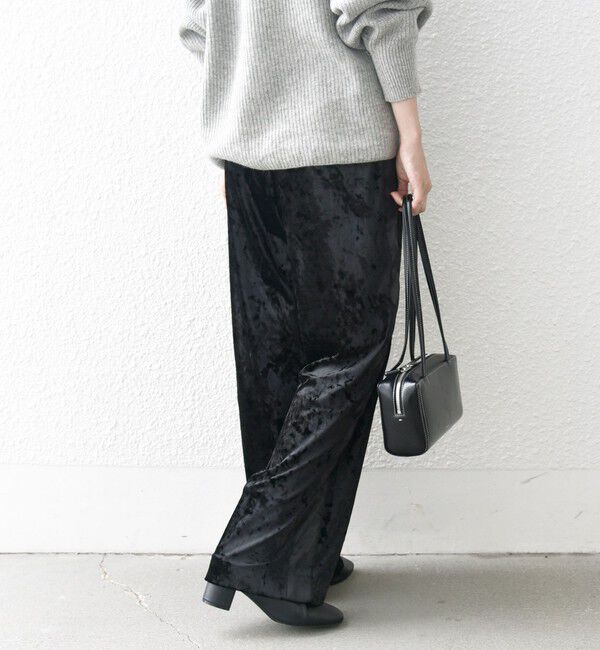 SHIPS any「SHIPS any:〈手洗い可能〉クラッシュ ベロア サイドライン ワイド イージー パンツ」|その他|