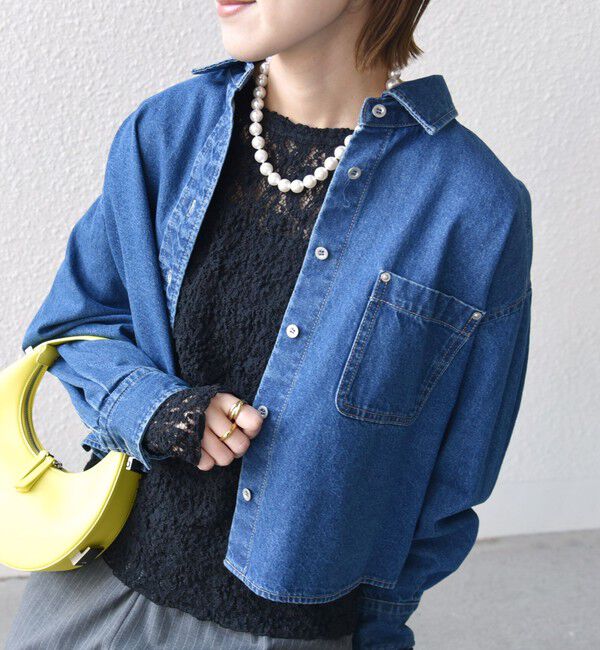 SHIPS for women「〈手洗い可能〉ラッセル レース クルーネック カットソー」|Tシャツ・カットソー|