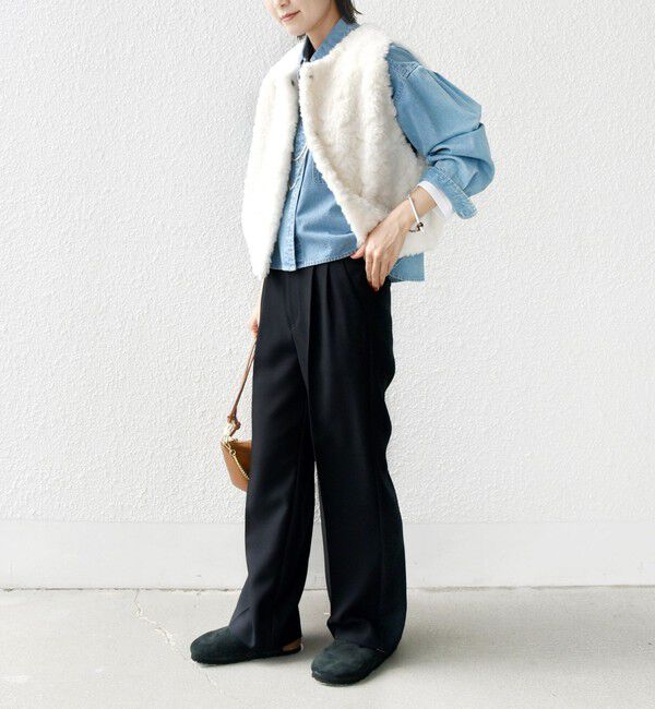 SHIPS for women「ランダム ファー ショート ジレ」|ベスト・ジレ|