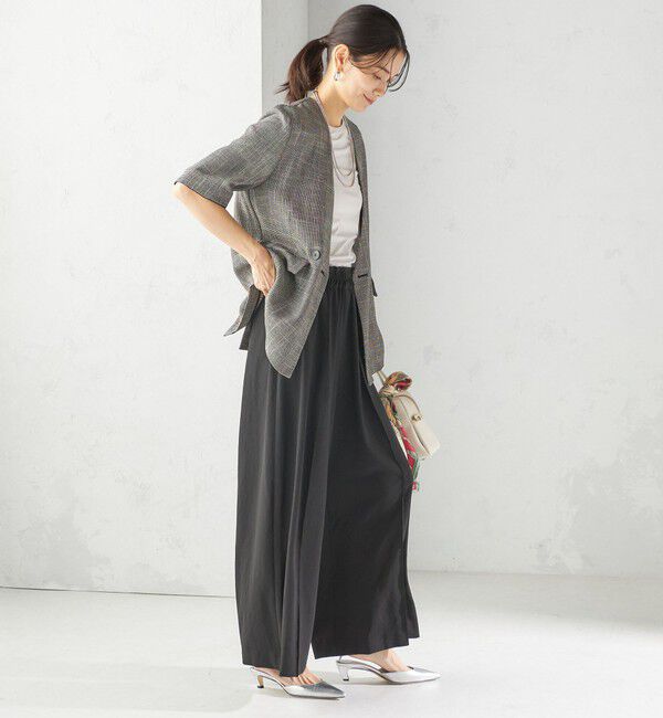 SHIPS for women「〈手洗い可能〉ドット / 無地 タック ギャザー ワイド パンツ」|その他|