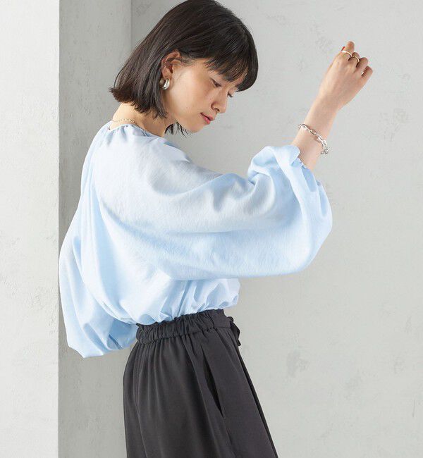 SHIPS for women「〈手洗い可能〉シアー バンブー ギャザー ブラウス」|シャツ・ブラウス|