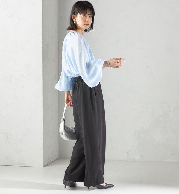 SHIPS for women「〈手洗い可能〉シアー バンブー ギャザー ブラウス」|シャツ・ブラウス|