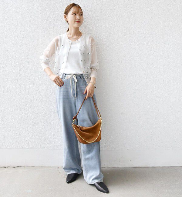 SHIPS for women「〈手洗い可能〉フラワー 刺繍 2WAY カーディガン」|カーディガン|