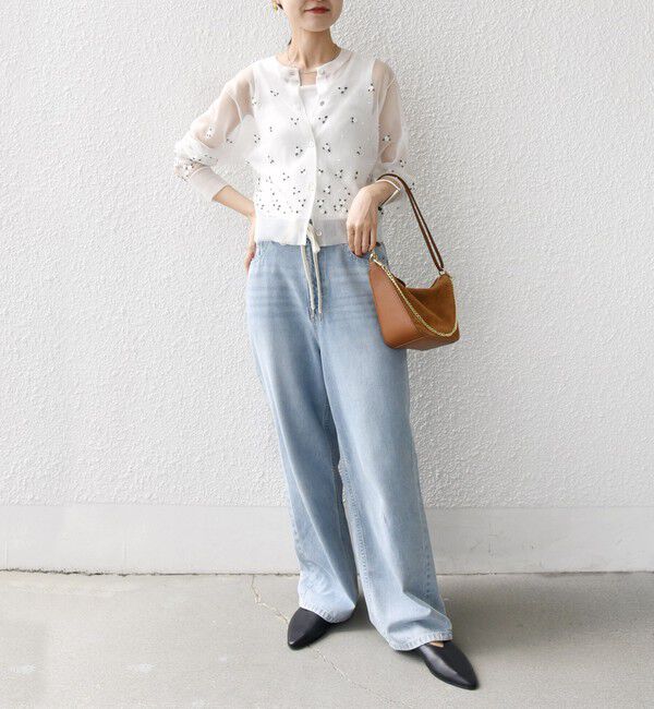 SHIPS for women「〈手洗い可能〉フラワー 刺繍 2WAY カーディガン」|カーディガン|