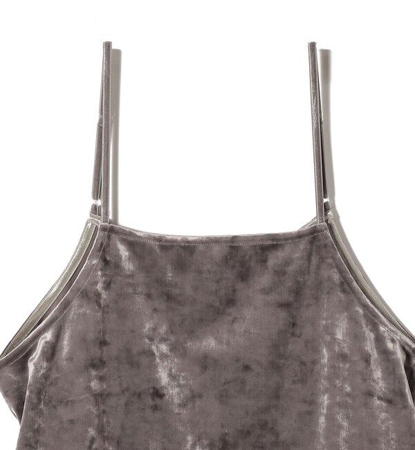 SHIPS for women「〈手洗い可能〉スノー クラッシュ ポリエステル ベロア サイド スリット キャミ」|キャミソール|