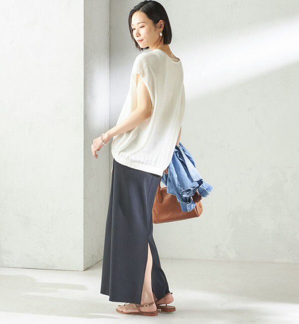 SHIPS for women「〈手洗い可能〉ブライト ペーパー 裾 ドロスト ニット プルオーバー」|ベスト・ジレ|