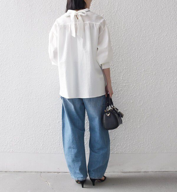 SHIPS any「SHIPS any:〈洗濯機可能〉サッカー バック リボン 配色 シャツ ブラウス」|シャツ・ブラウス|