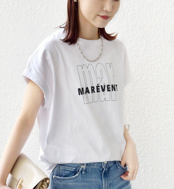 SHIPS for women「《予約》メルティ コットン プリント ロゴ ショート スリーブ Tシャツ」|Tシャツ・カットソー|