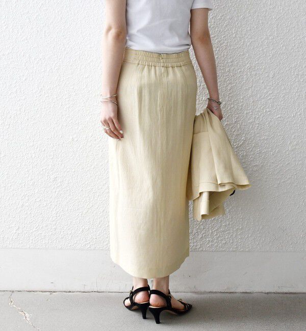 SHIPS any「《予約》SHIPS any:〈洗濯機可能〉リネンミックス ボタン デザイン タイト スカート」|タイト|