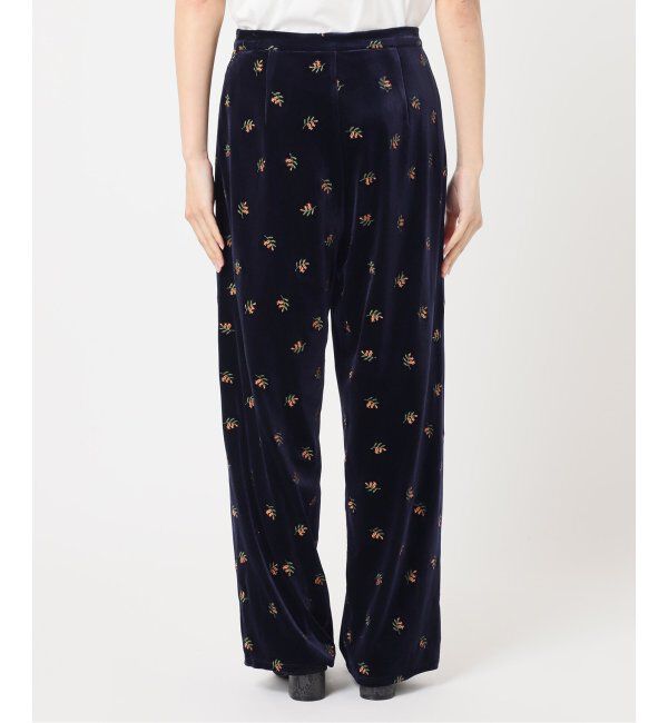 OUTDOOR PRODUCTS Usual Things「刺繍ベロアフレアパンツ」|スラックス|